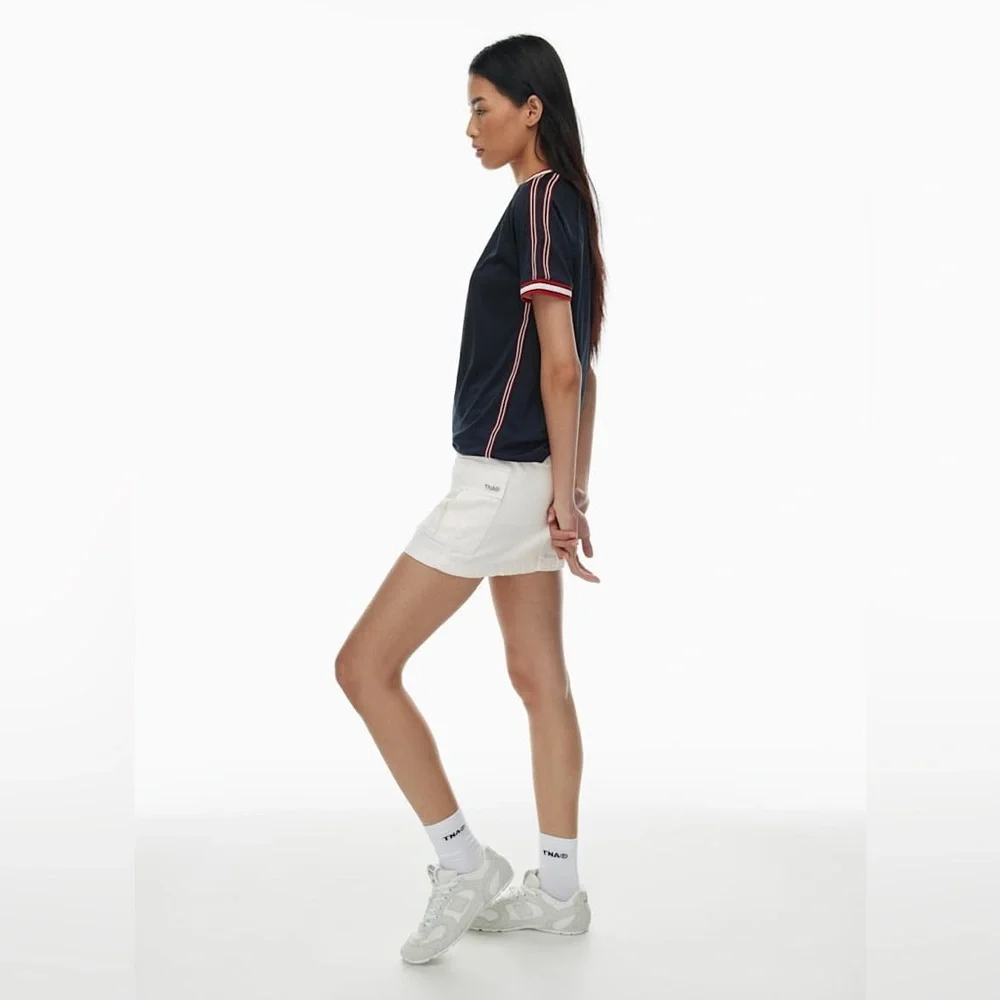TNA Aritzia Supply Cargo Micro Skirt in white SoftSupply cotton Size 0
